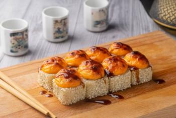 Запеченый с лососем терияки